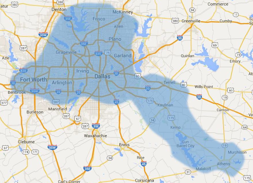 Dallas Wireless Internet Coverage Map